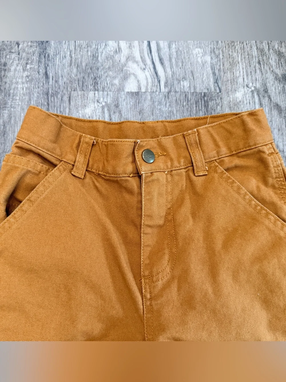 Carhartt Kids Boys Duck Canvas Dungaree Carpenter Pants Sz 8 Adjustable Waist